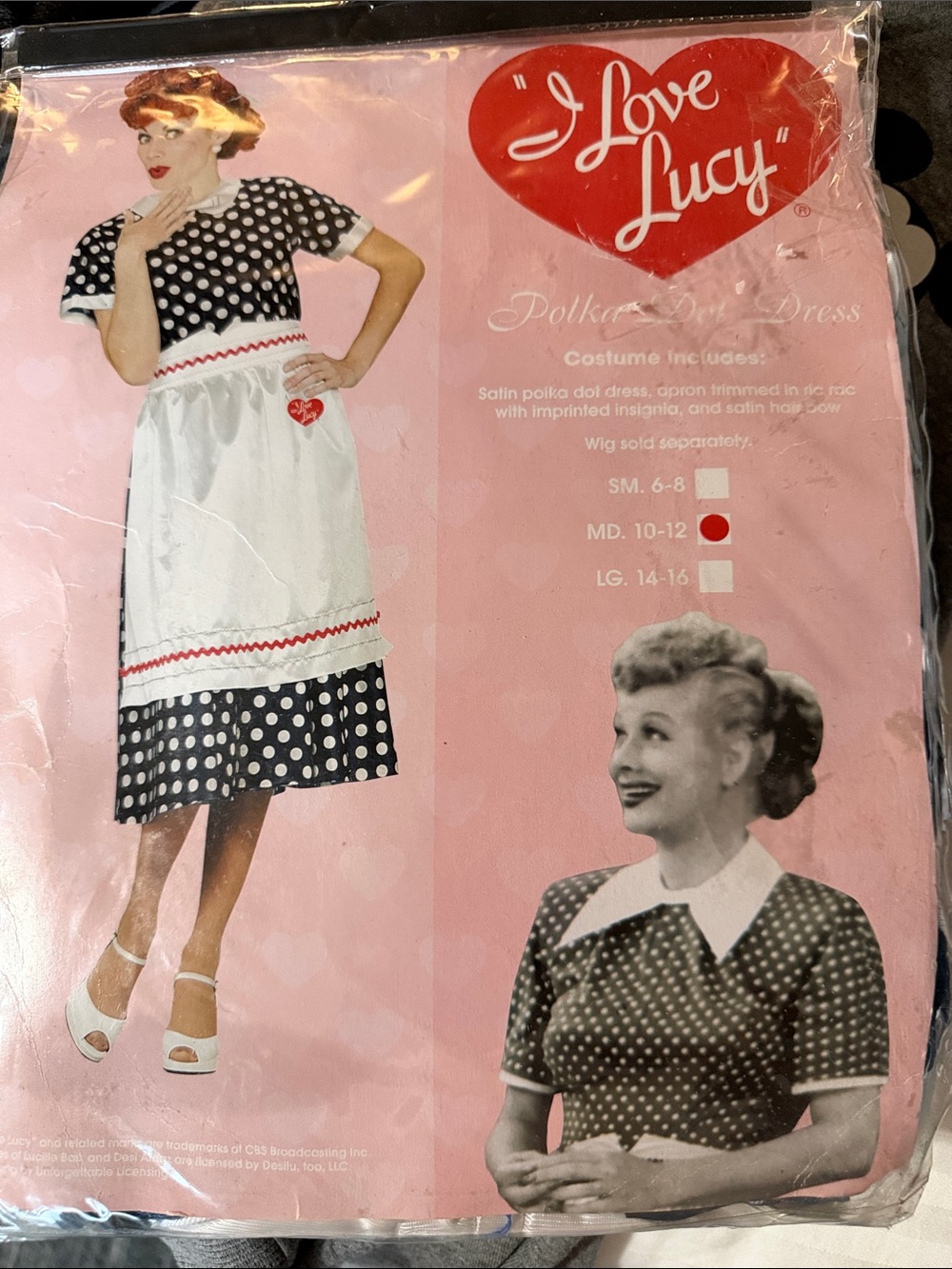 I love Lucy costume, Sz 10/12